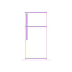 Fixtures Refrigerators Two Door Upper Freezer Stencil Svg Design File, Free Vectors File